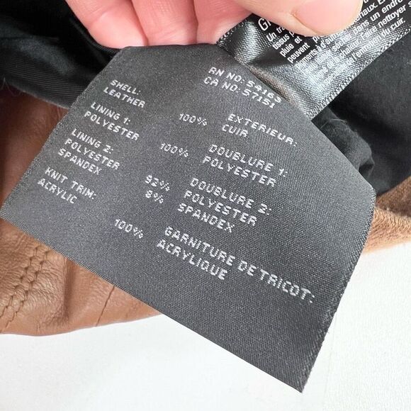 Marc New York Andrew Marc Jacket Womens Small Brown Solid Leather Moto Jacket - Picture 8 of 11